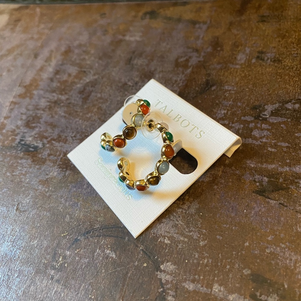 ⭐️FREE add on - semi precious gold hoops - Talbots